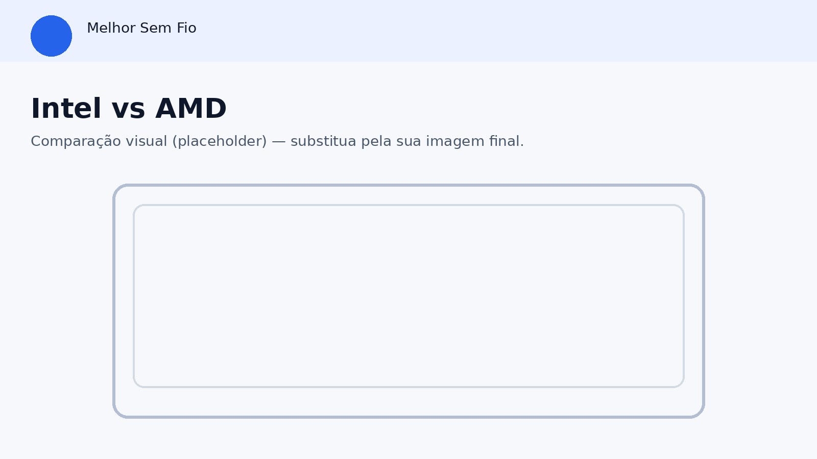 Comparação visual entre processadores Intel e AMD